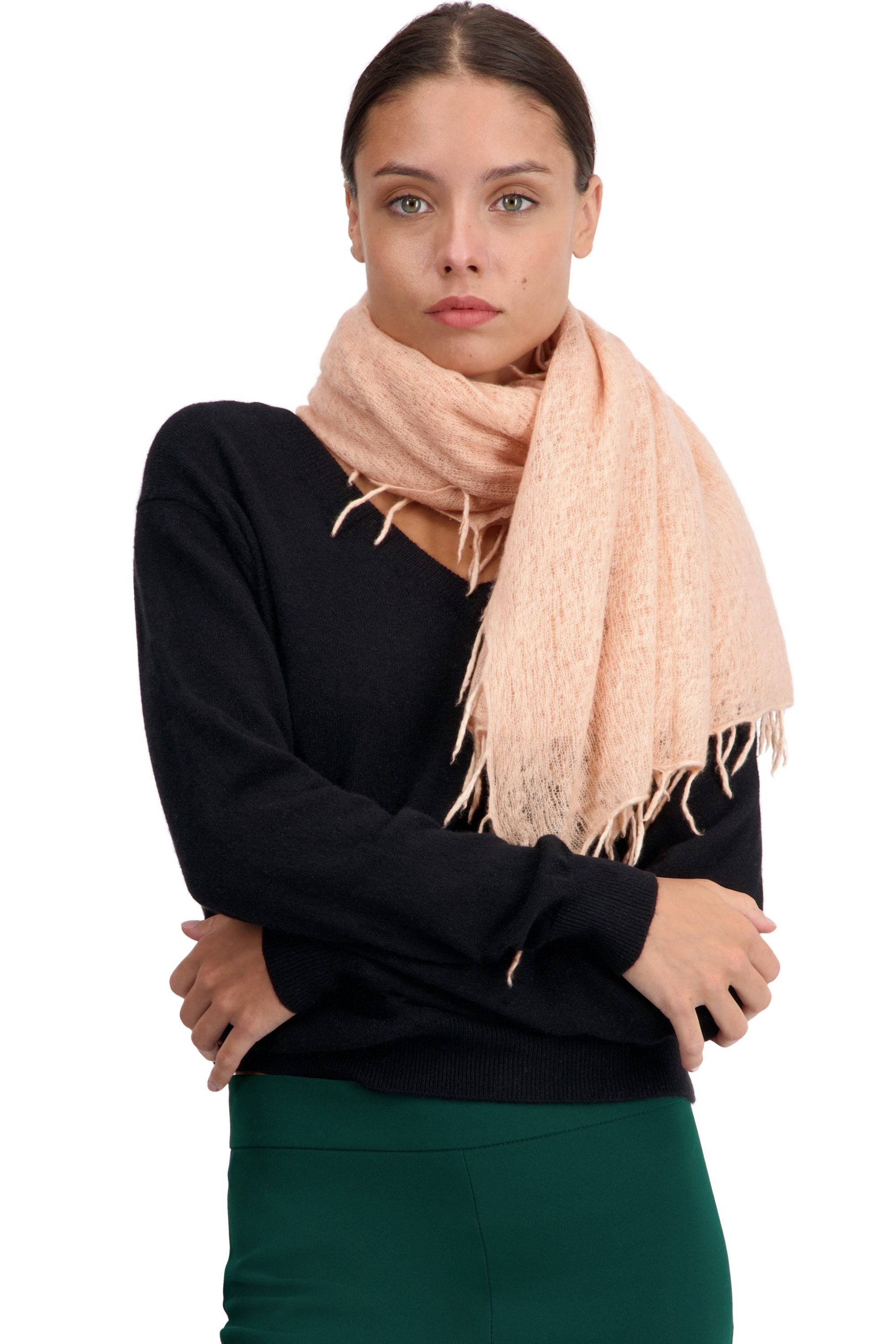 Cashmere accessori sciarpe foulard tresor nude 200 cm x 90 cm