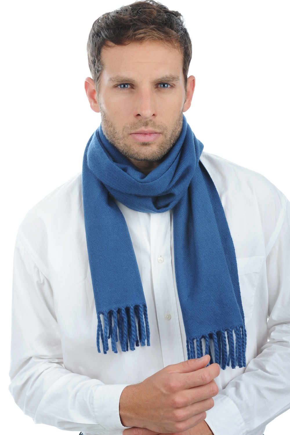 Cashmere accessori sciarpe foulard zak170 blu di prussia 170 x 25 cm