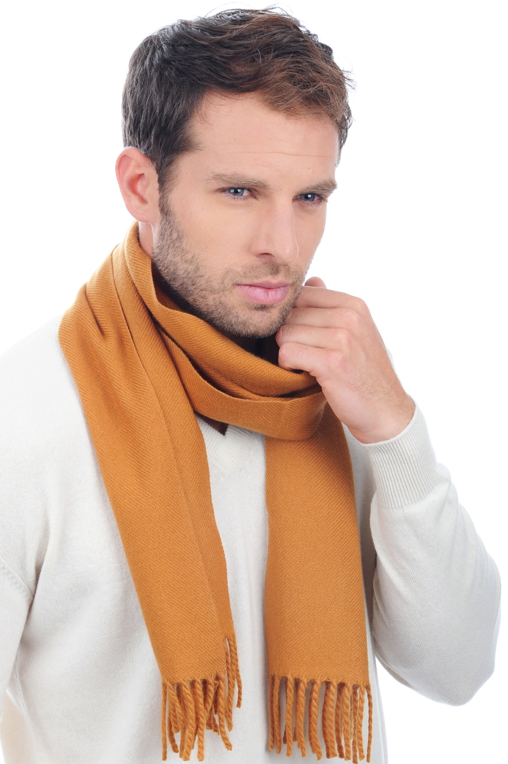Cashmere accessori sciarpe foulard zak170 burro di arachidi 170 x 25 cm