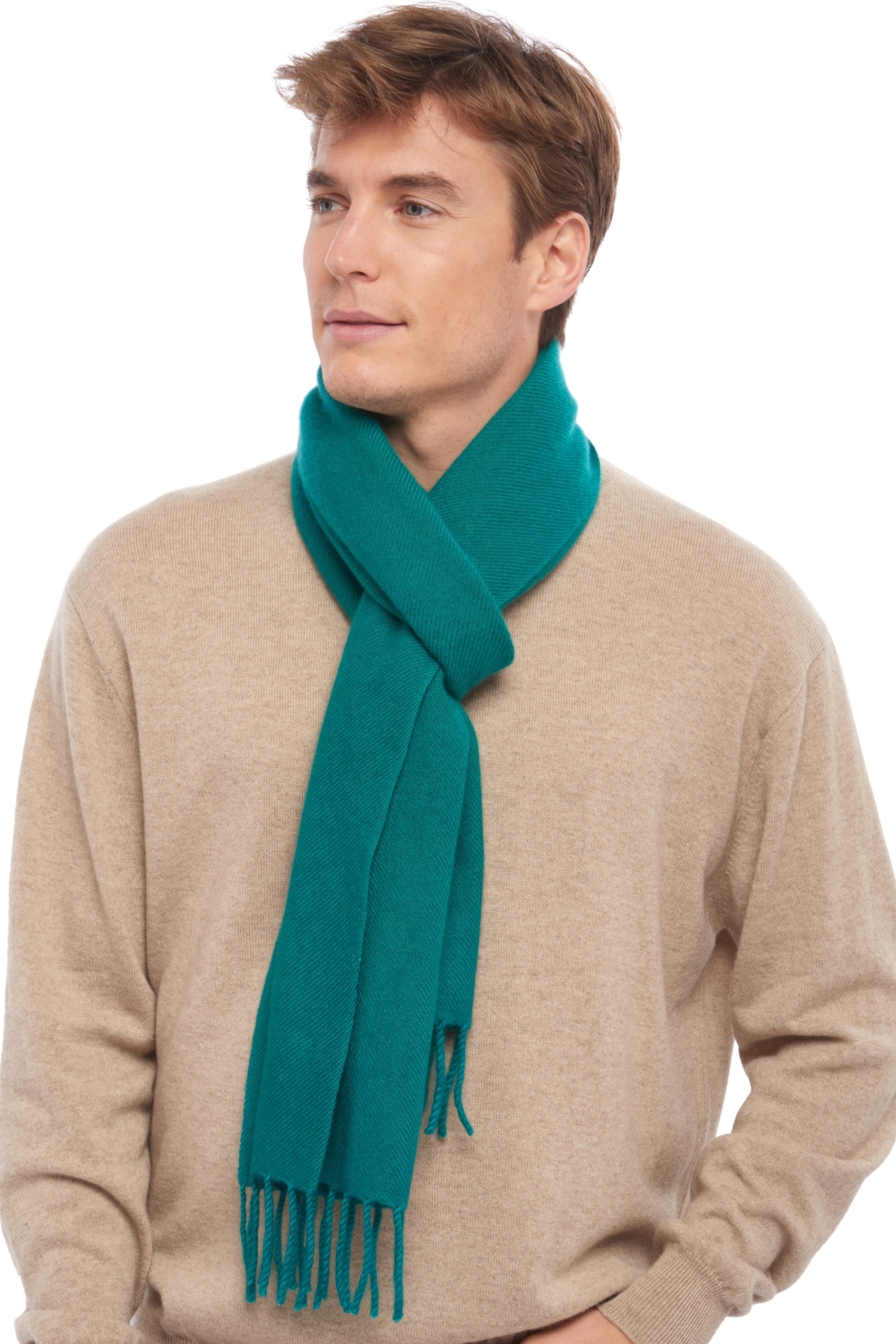 Cashmere accessori sciarpe foulard zak200 verde foresta 200 x 35 cm