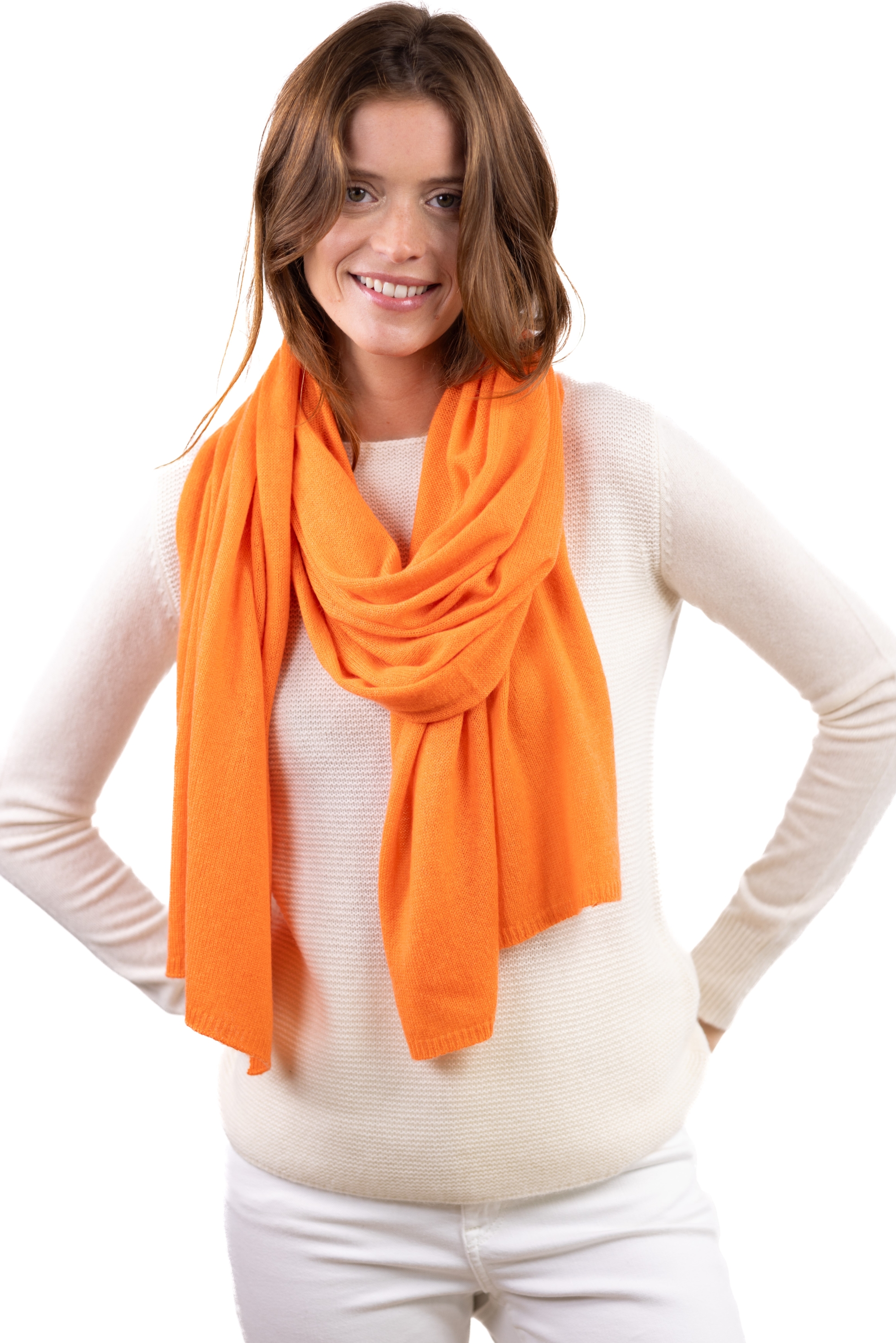 Cashmere accessori sciarpe foulard zory nectarine 200 x 50 cm