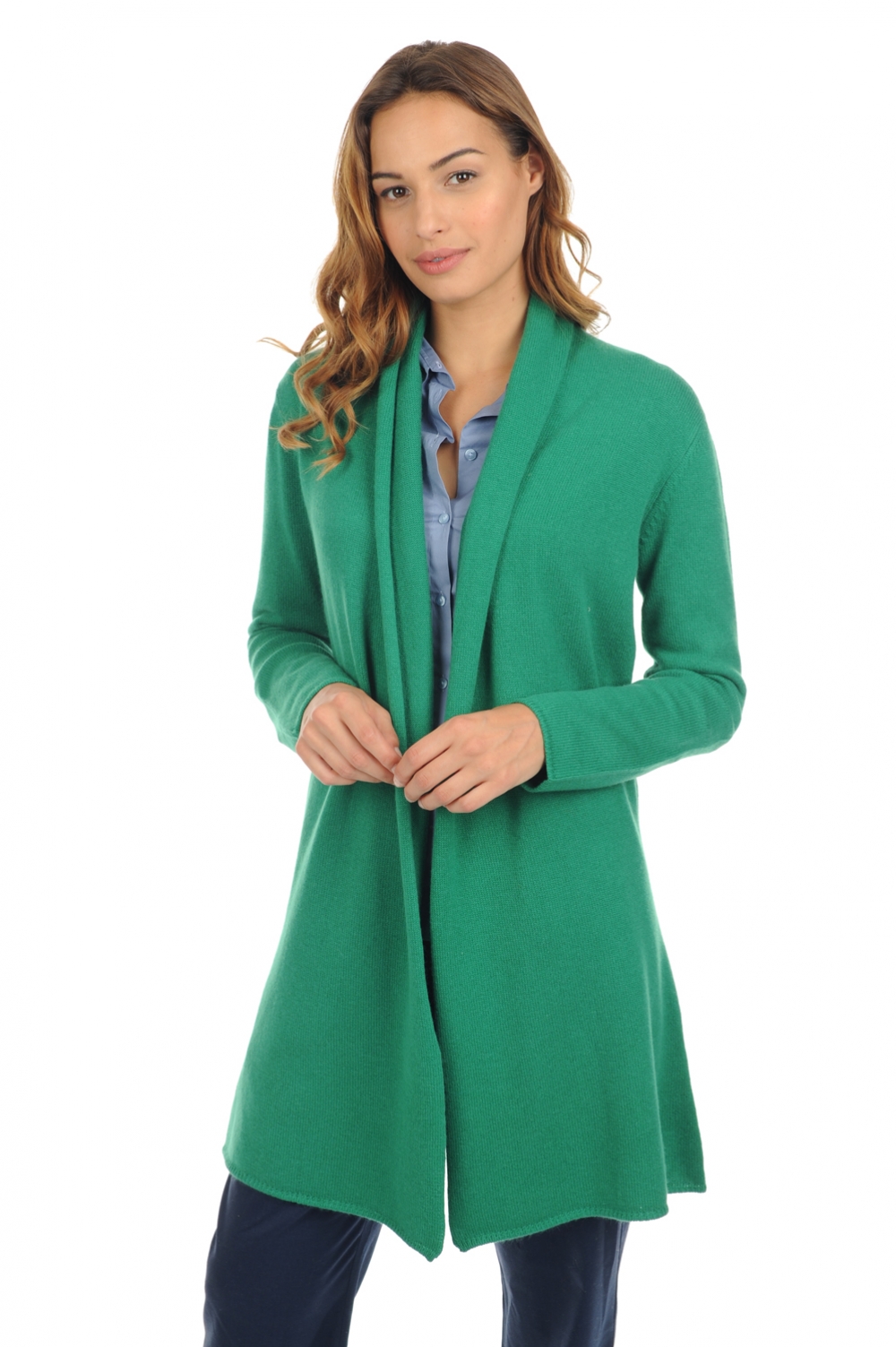 Cashmere cashmere donna cardigan perla verde inglese 2xl
