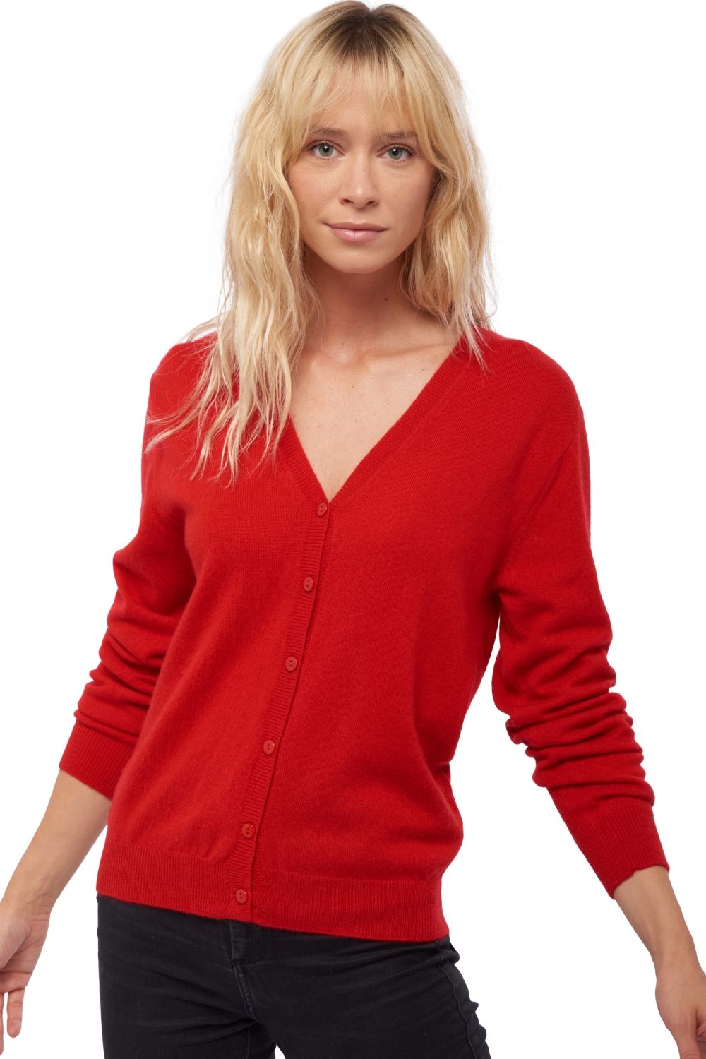 Cashmere cashmere donna cardigan taline first chilli red s