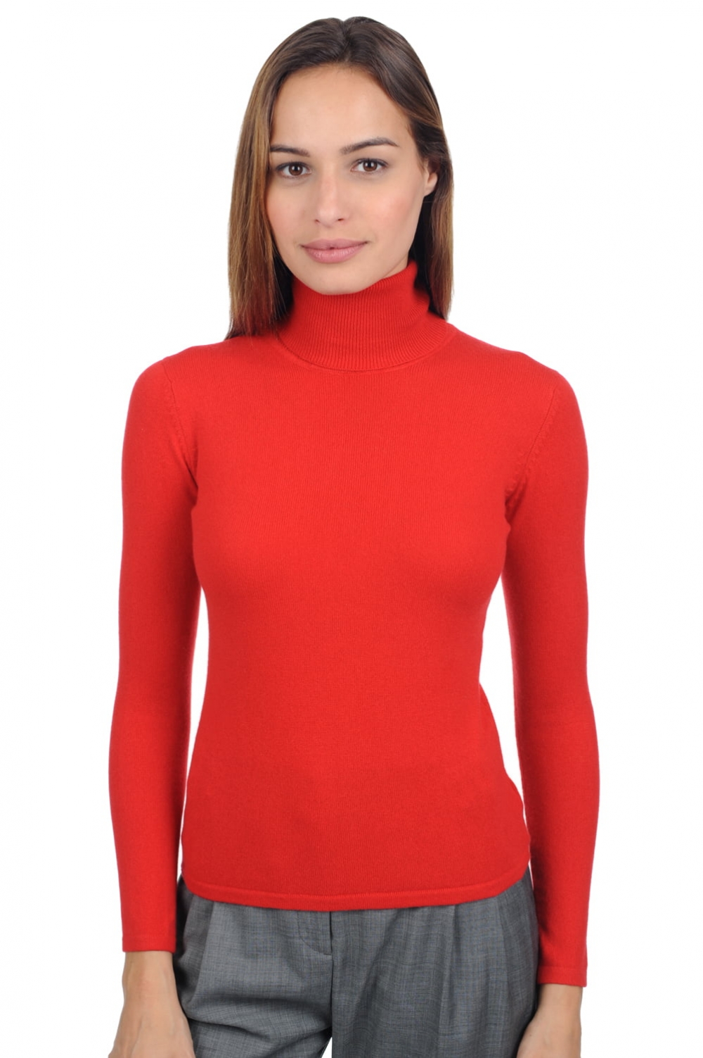 Cashmere cashmere donna collo alto jade premium rosso 2xl