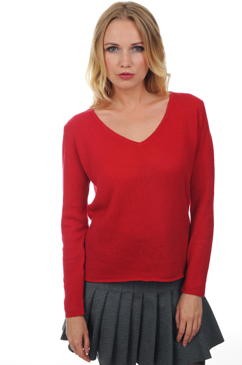 Cashmere cashmere donna essenziali low cost flavie rosso rubino 2xl