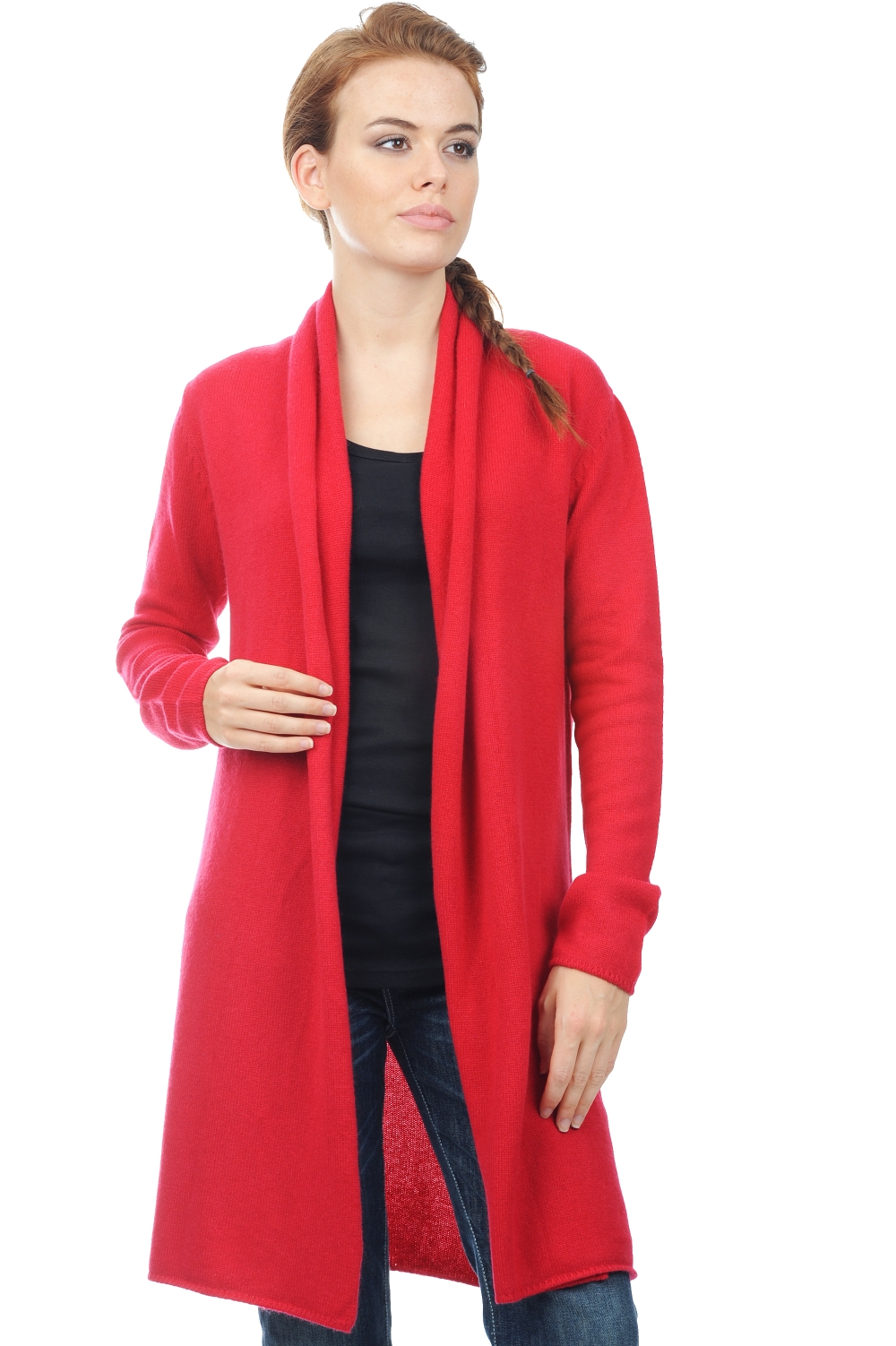 Cashmere cashmere donna maglioni in filato grosso perla rosso rubino 3xl