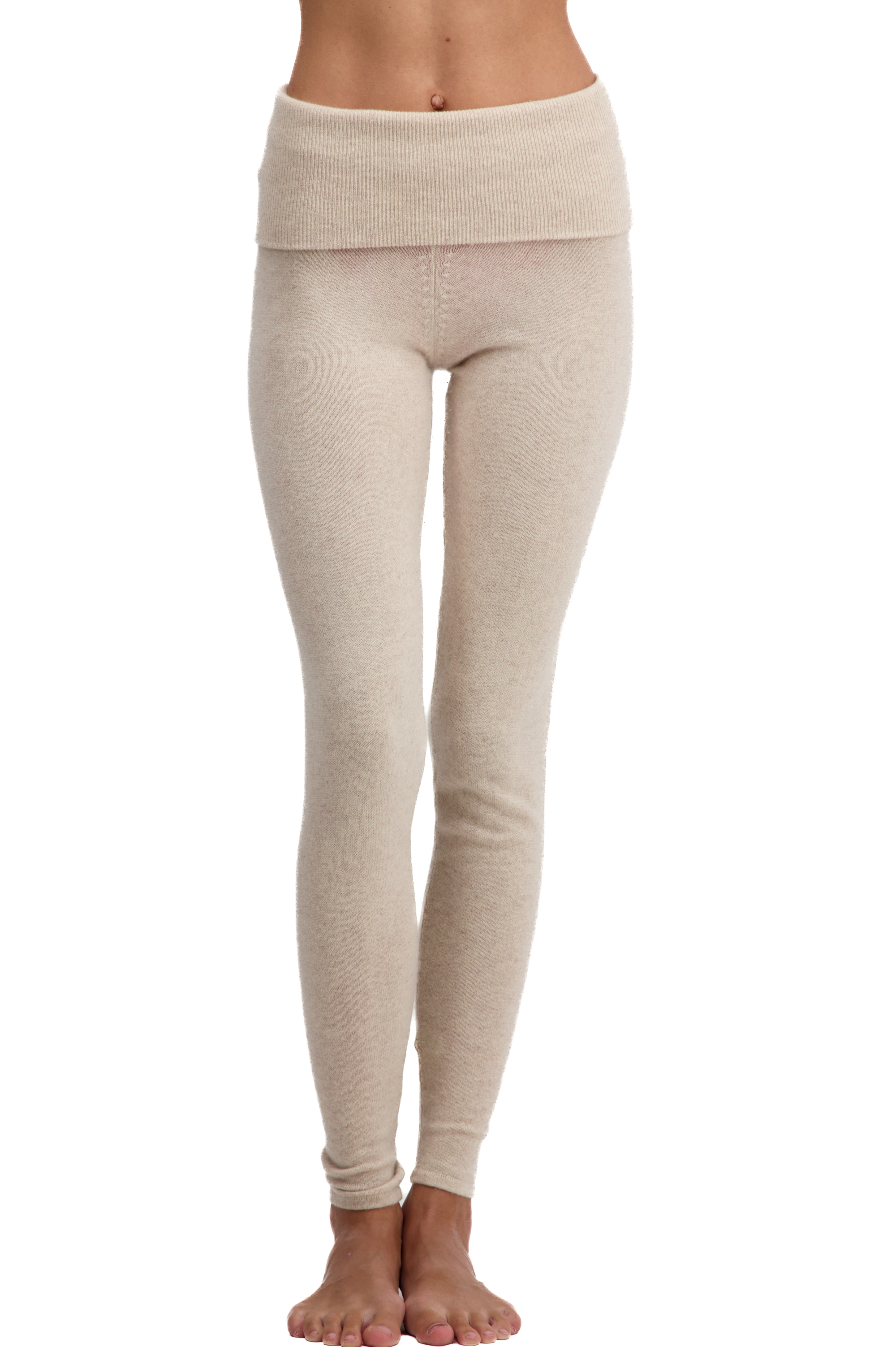 Cashmere cashmere donna pantaloni leggings shirley natural beige 3xl
