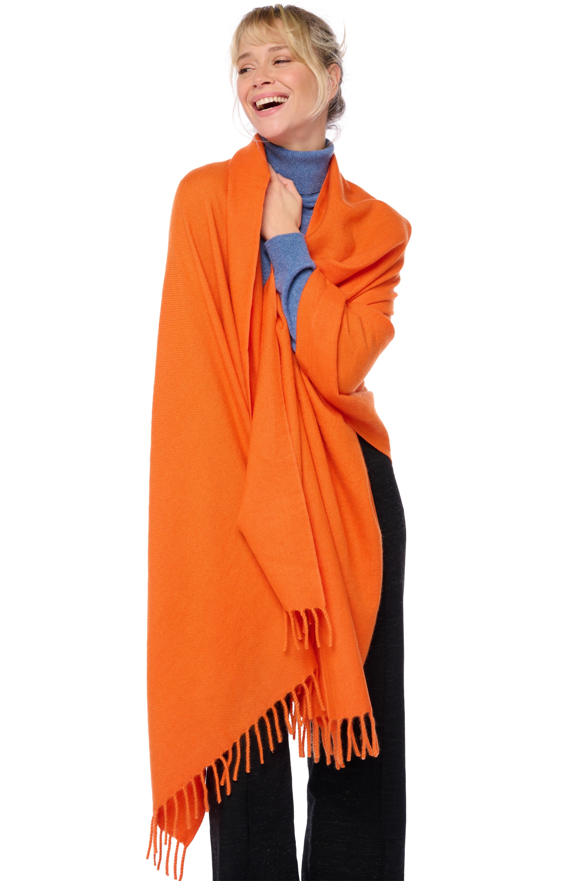 Cashmere cashmere donna scialli niry arancio 200x90cm