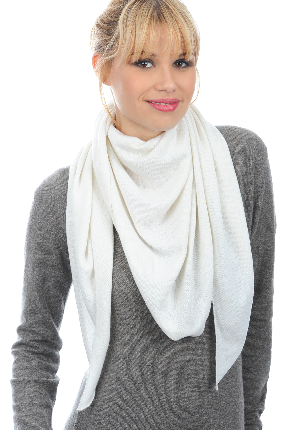 Cashmere cashmere donna sciarpe foulard argan bianco naturale taglia unica