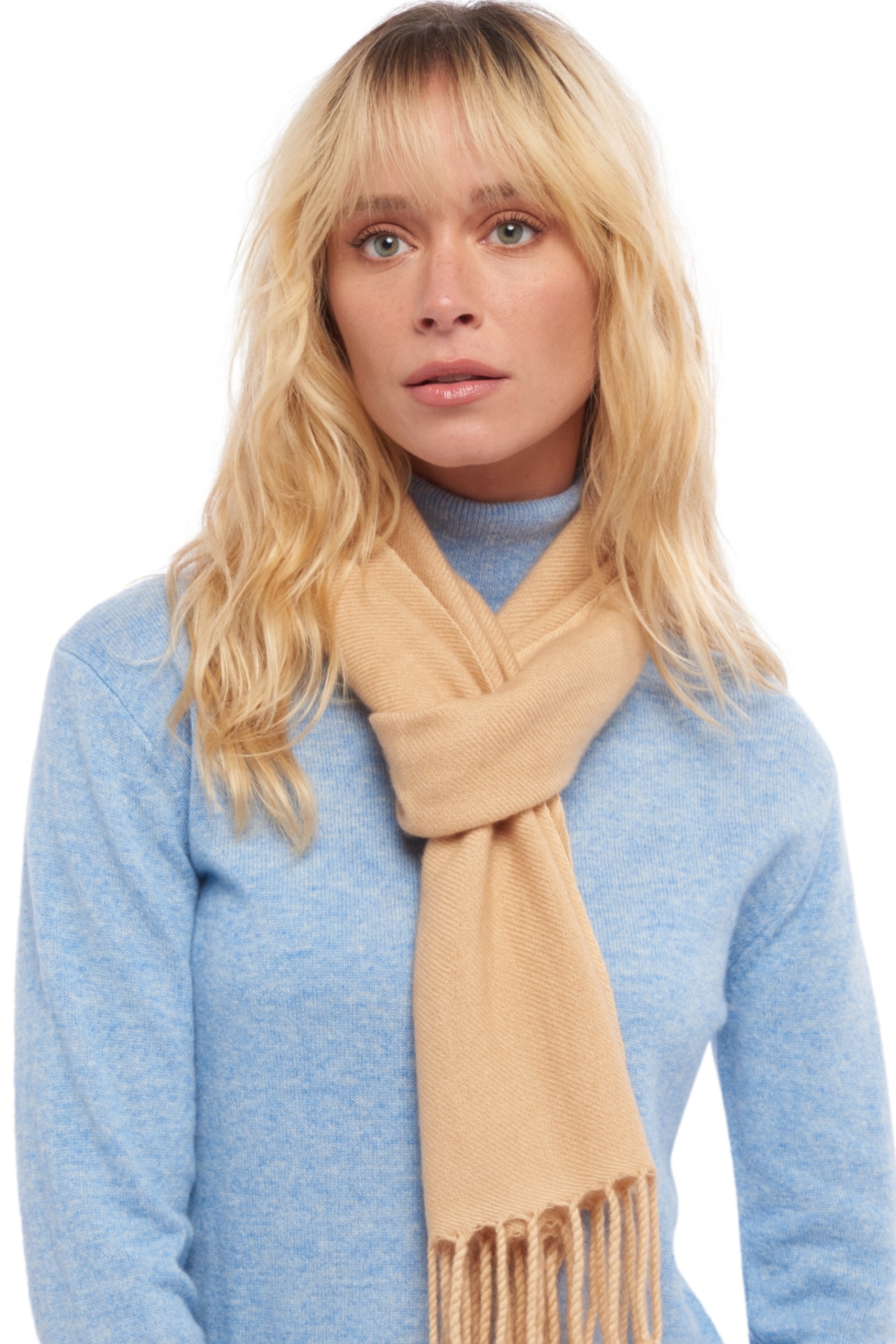 Cashmere cashmere donna sciarpe foulard kazu170 beige 170 x 25 cm