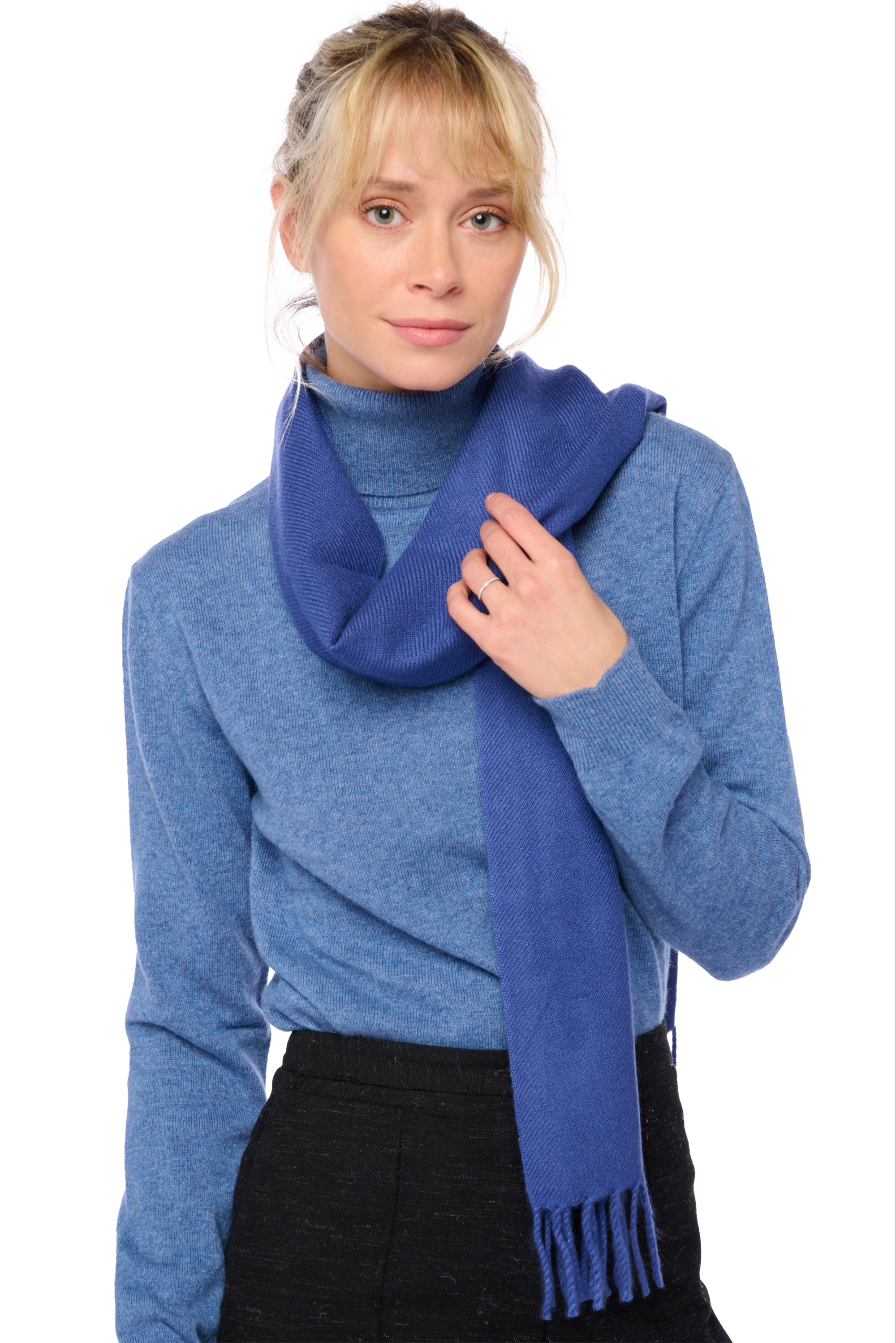 Cashmere cashmere donna sciarpe foulard kazu170 blu maschio 170 x 25 cm