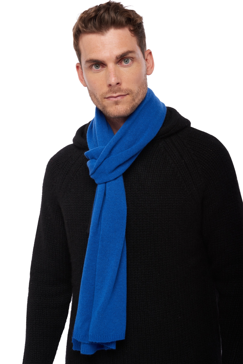 Cashmere cashmere donna sciarpe foulard miaou blu lapis 210 x 38 cm