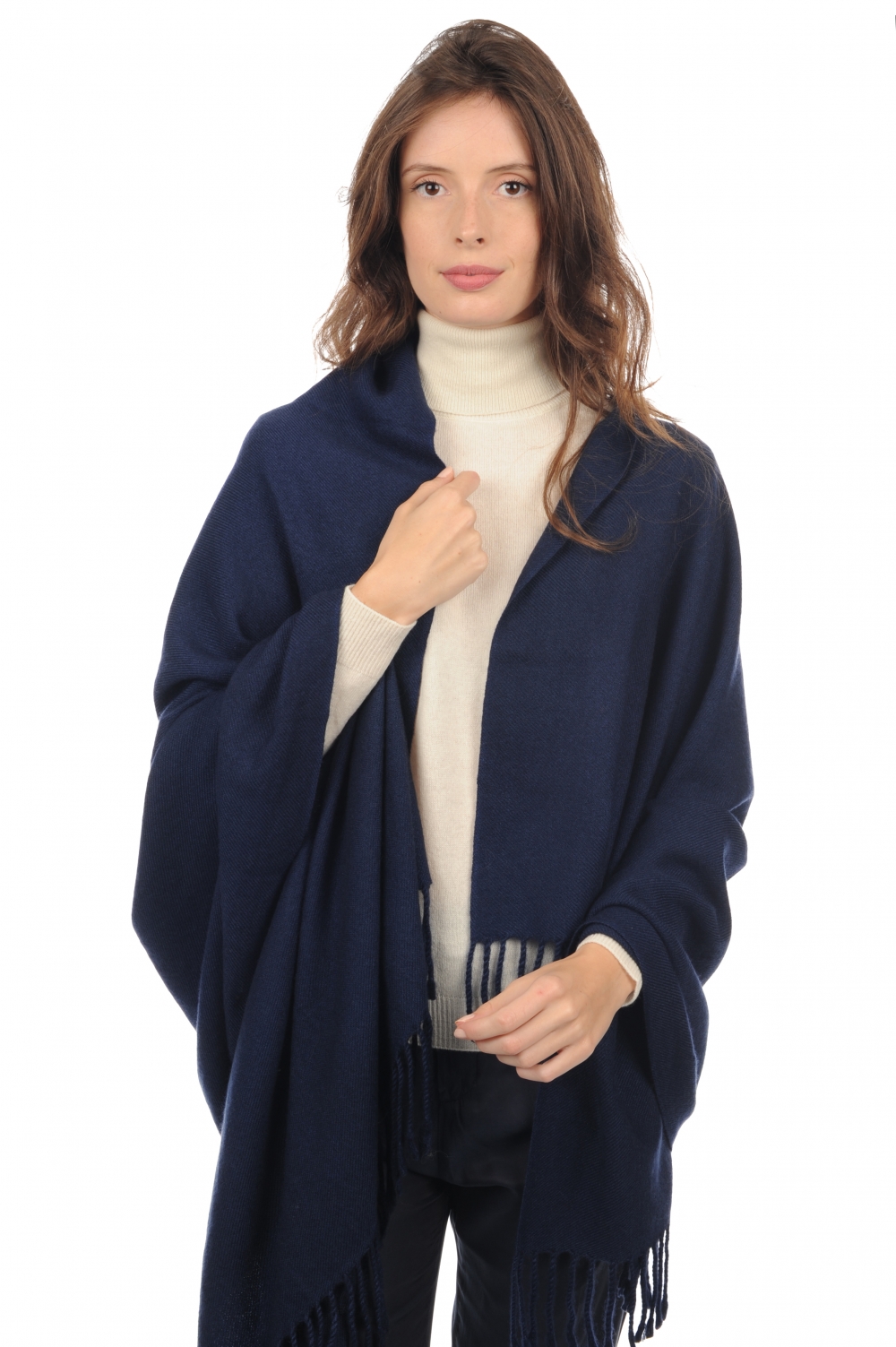 Cashmere cashmere donna sciarpe foulard niry blu navy 200x90cm