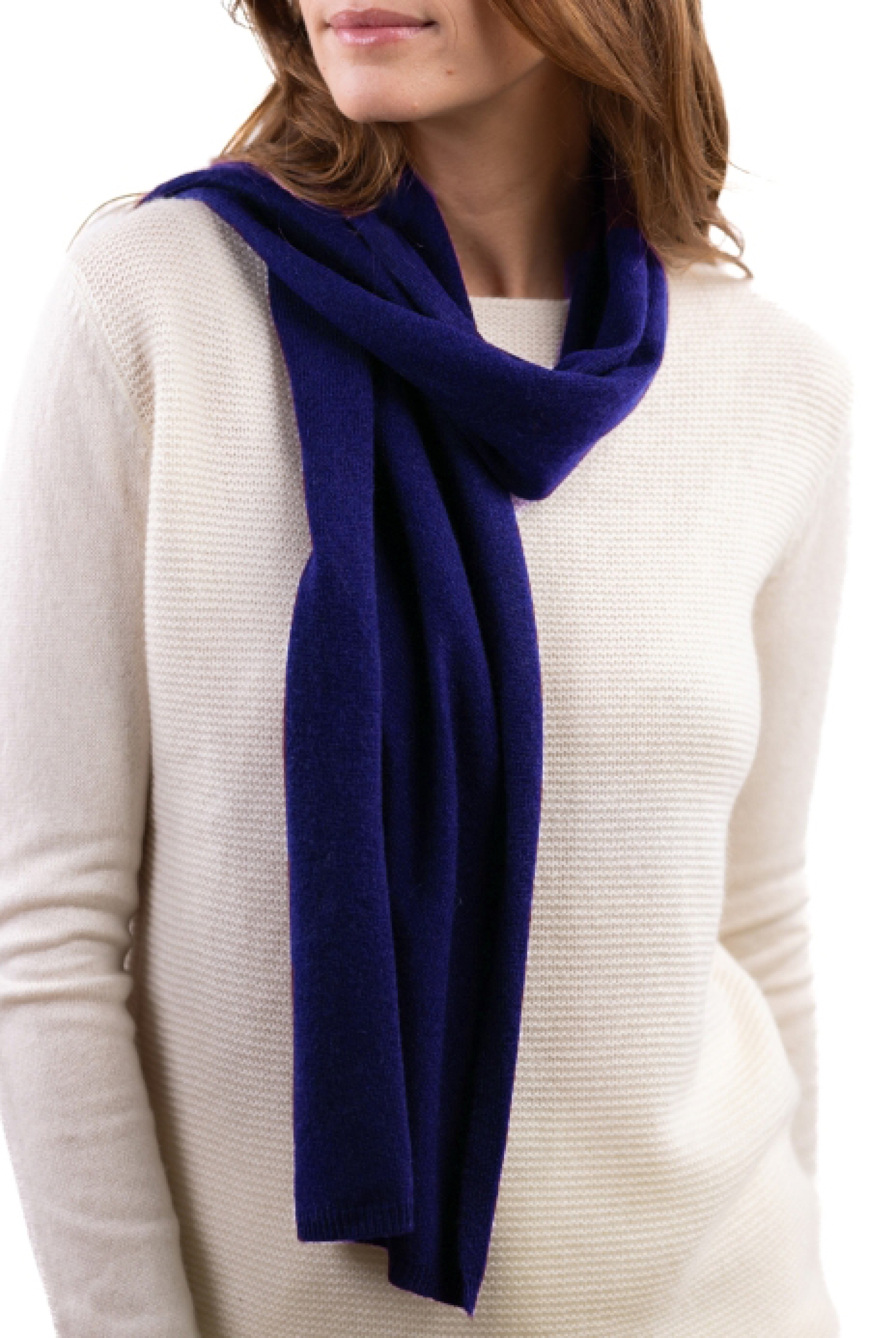 Cashmere cashmere donna sciarpe foulard ozone ultra marine 160 x 30 cm