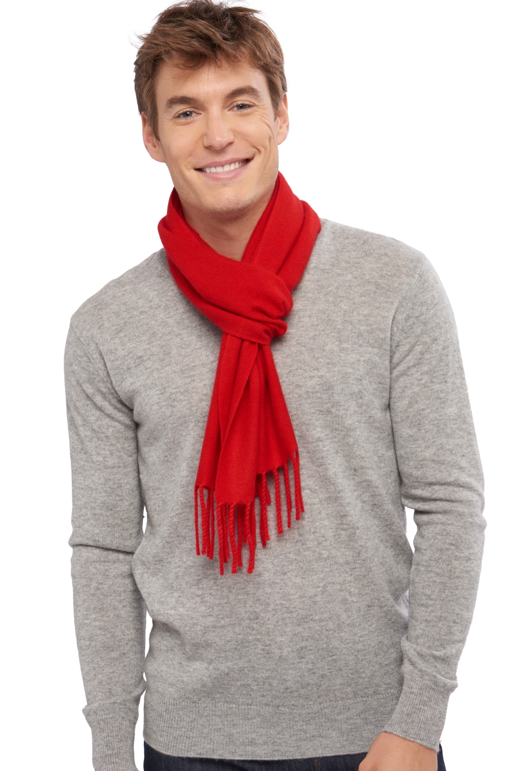 Cashmere cashmere donna sciarpe foulard zak170 rosso franco 170 x 25 cm