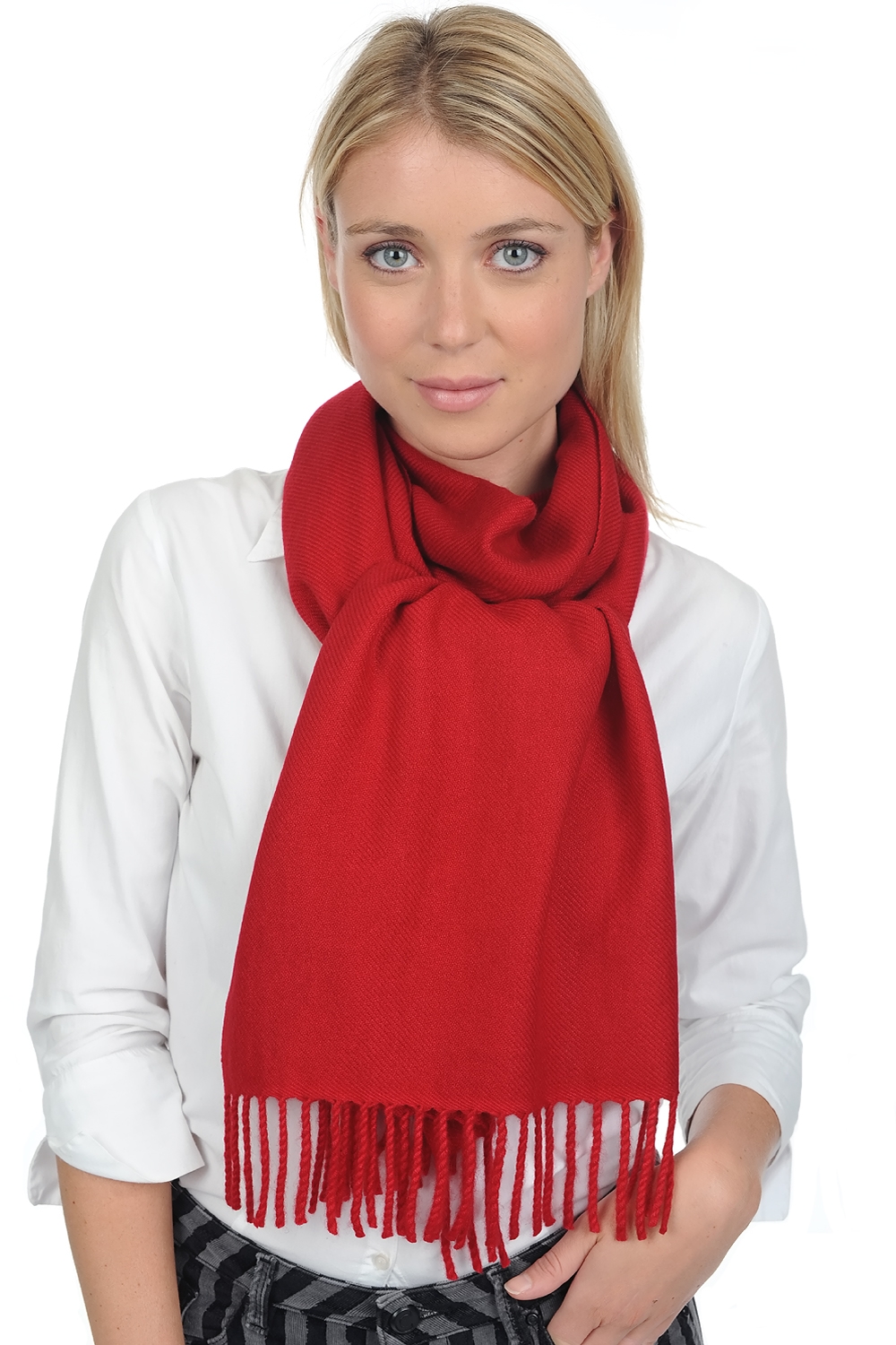 Cashmere cashmere donna sciarpe foulard zak200 rosso intenso 200 x 35 cm