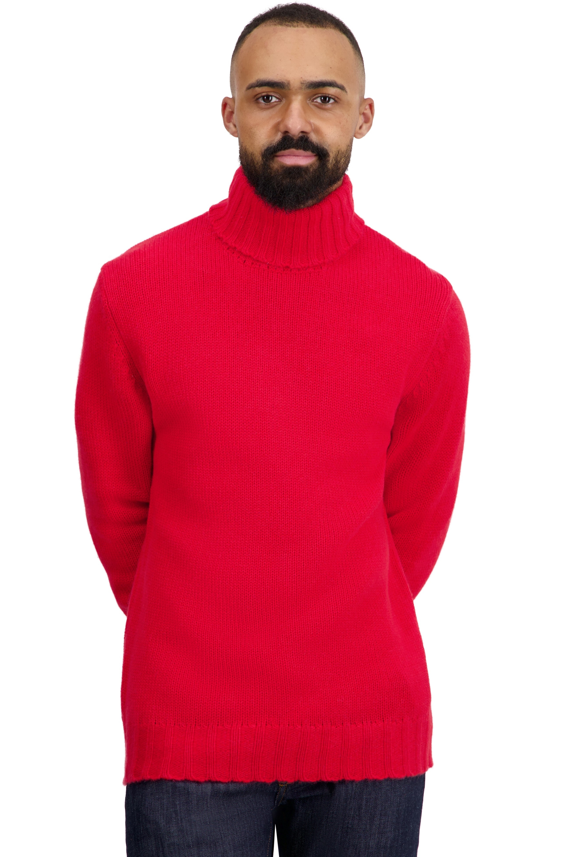 Cashmere uomo maglioni in filato grosso achille rouge 3xl