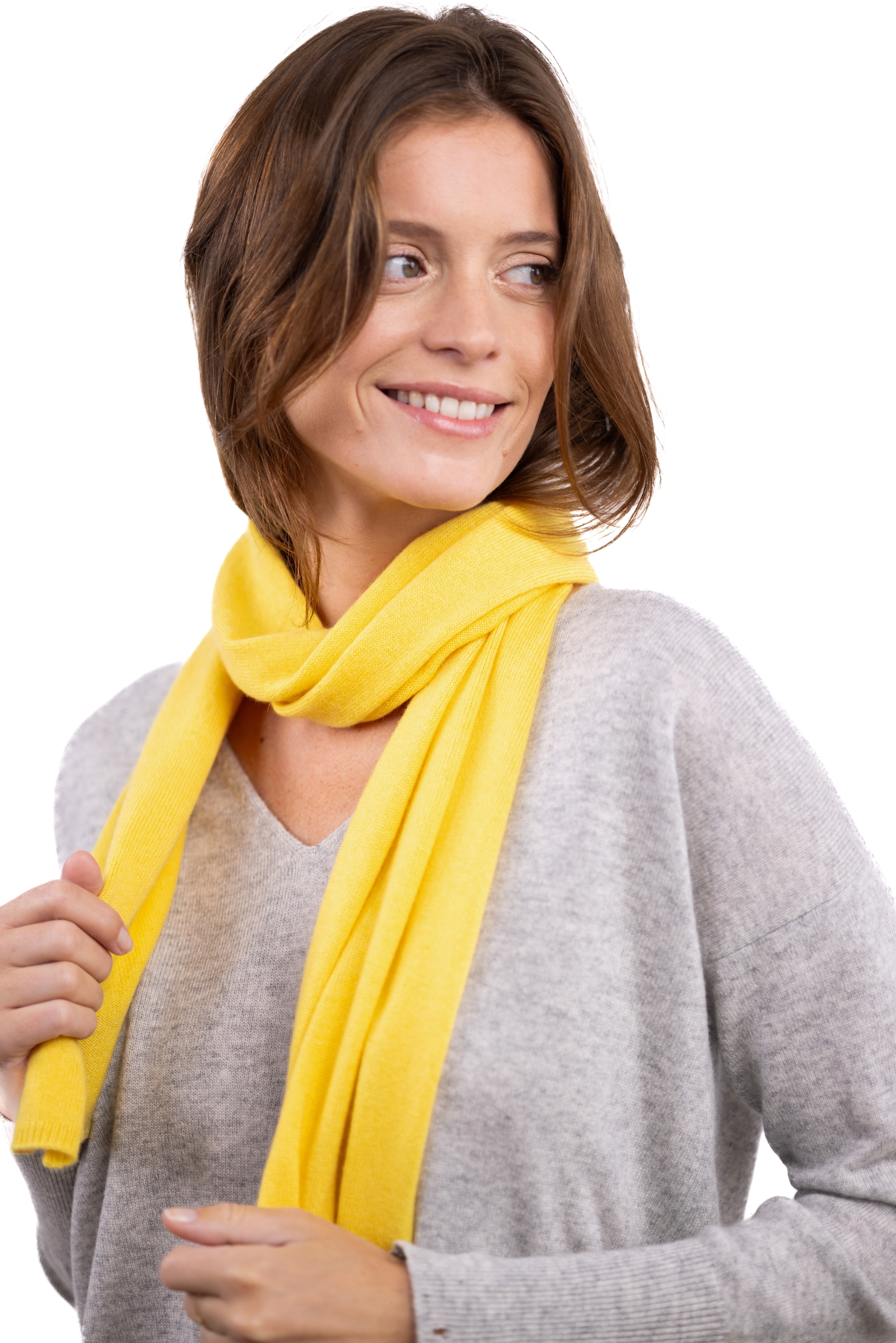 Cashmere uomo sciarpe foulard ozone daffodil 160 x 30 cm