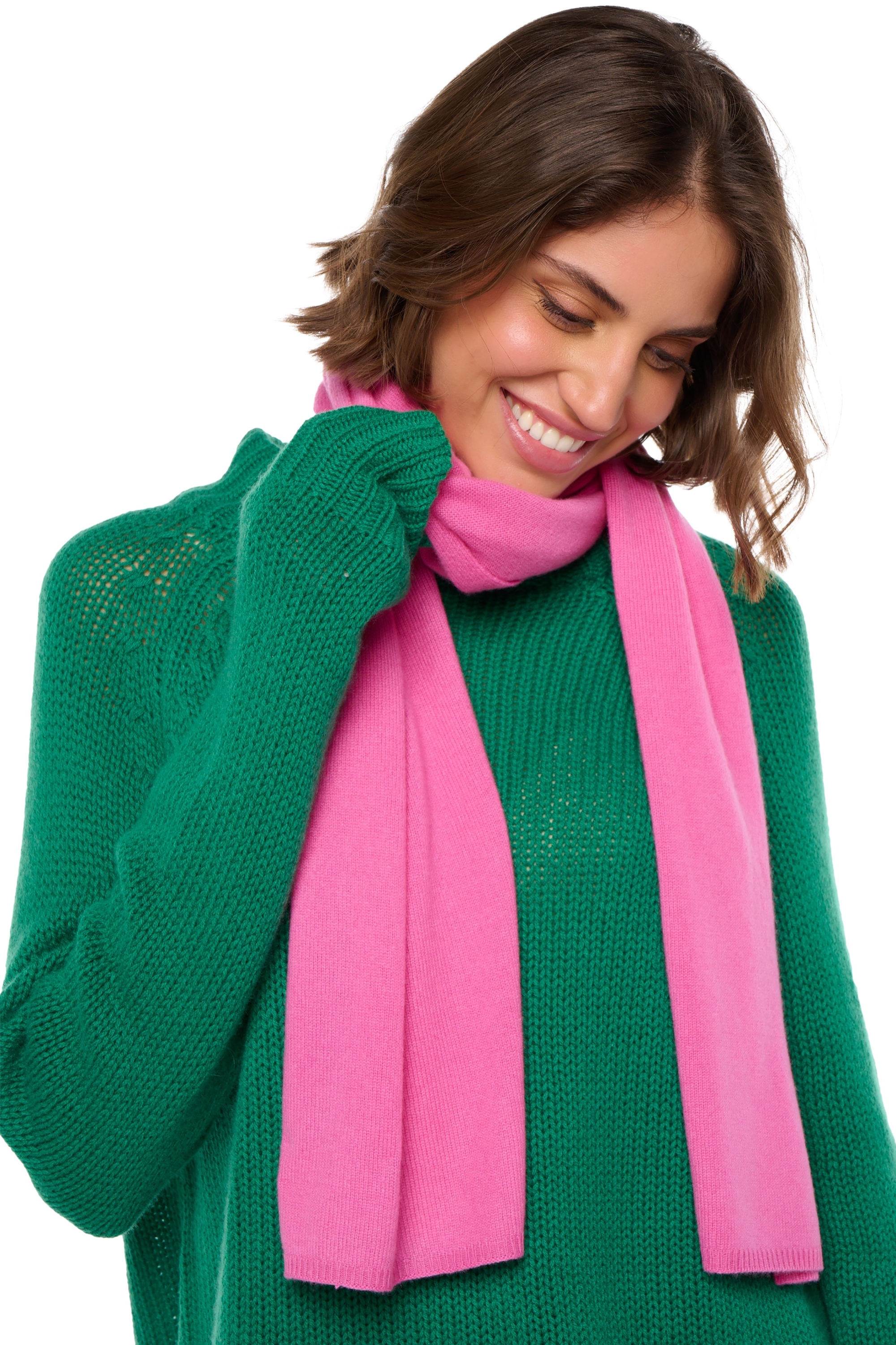 Cashmere uomo sciarpe foulard ozone pink castle 160 x 30 cm