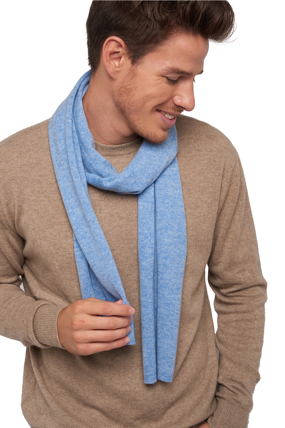 Cashmere uomo sciarpe foulard ozone stonewash 160 x 30 cm