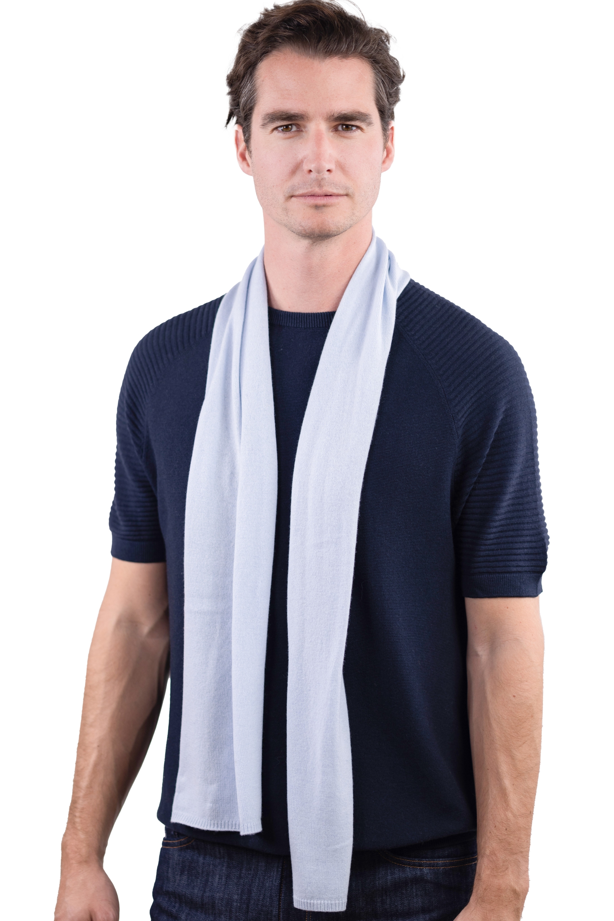 Cashmere uomo sciarpe foulard ozone whisper 160 x 30 cm