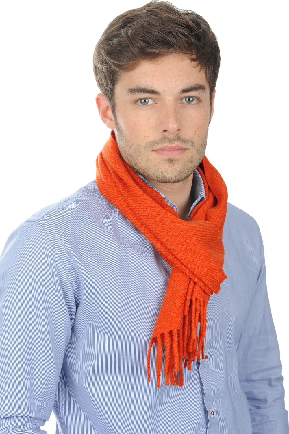 Cashmere uomo sciarpe foulard zak170 paprika 170 x 25 cm